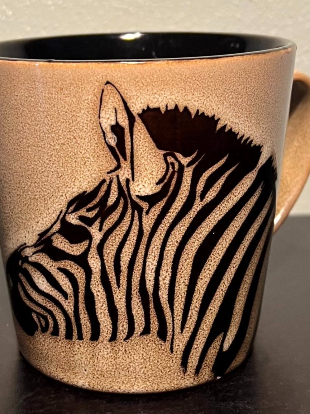 Blue Harbor Zebra Stoneware Mug 16oz Boho Safari Ceramic Coffee Cup Neutral Tea